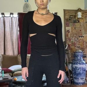 Black long sleeve with cutouts